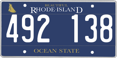 RI license plate 492138