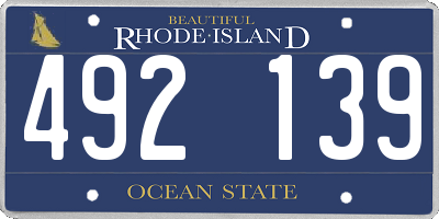 RI license plate 492139