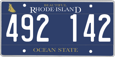 RI license plate 492142