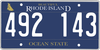 RI license plate 492143