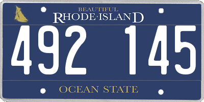 RI license plate 492145