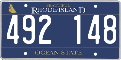 RI license plate 492148