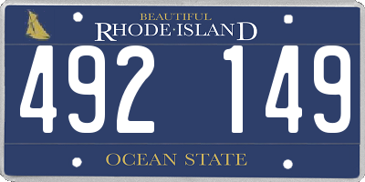 RI license plate 492149