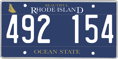 RI license plate 492154
