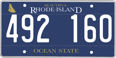 RI license plate 492160