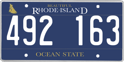 RI license plate 492163