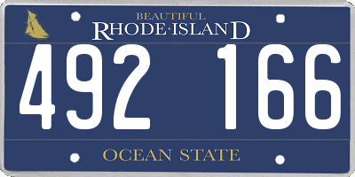 RI license plate 492166