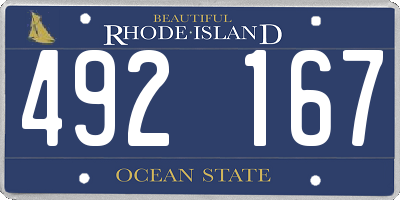 RI license plate 492167