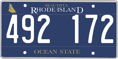 RI license plate 492172