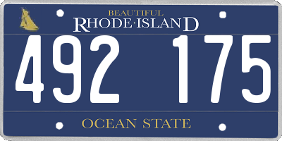 RI license plate 492175
