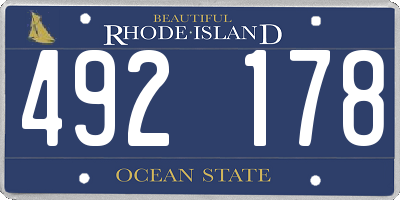 RI license plate 492178