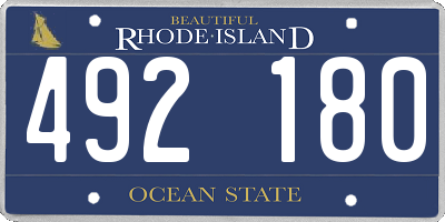 RI license plate 492180