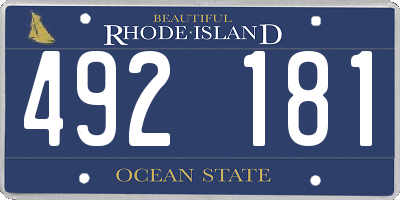 RI license plate 492181