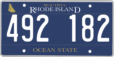 RI license plate 492182