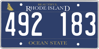 RI license plate 492183
