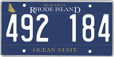 RI license plate 492184