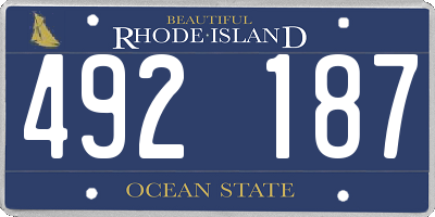 RI license plate 492187