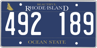 RI license plate 492189