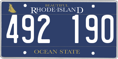 RI license plate 492190