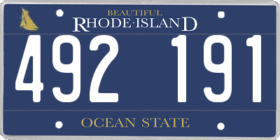 RI license plate 492191
