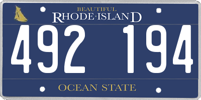 RI license plate 492194