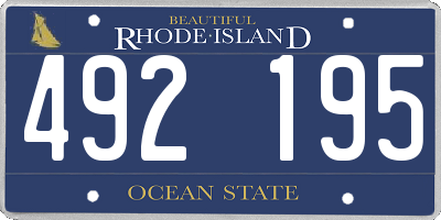 RI license plate 492195