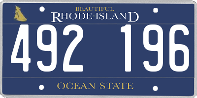 RI license plate 492196