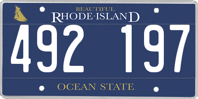 RI license plate 492197