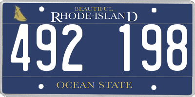 RI license plate 492198