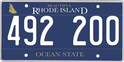 RI license plate 492200
