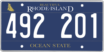 RI license plate 492201