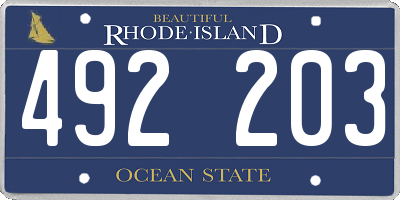 RI license plate 492203