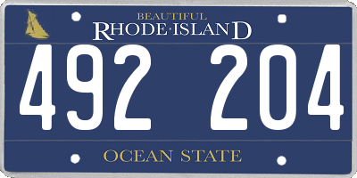 RI license plate 492204