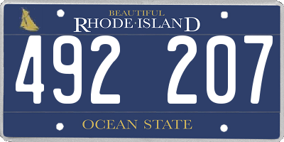 RI license plate 492207