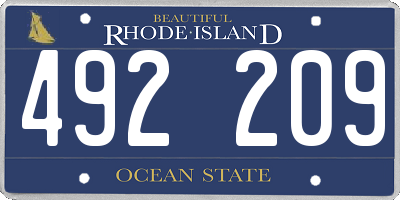 RI license plate 492209