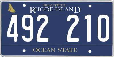 RI license plate 492210