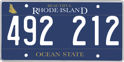 RI license plate 492212