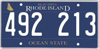 RI license plate 492213