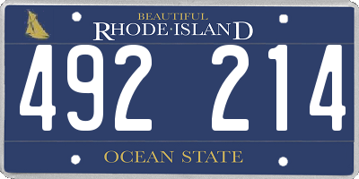 RI license plate 492214