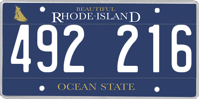 RI license plate 492216