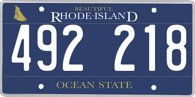 RI license plate 492218