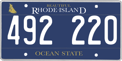 RI license plate 492220