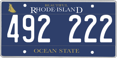 RI license plate 492222