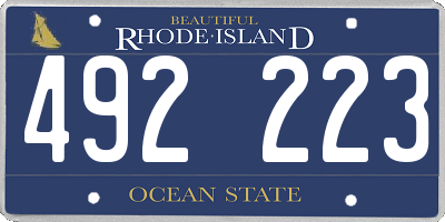 RI license plate 492223
