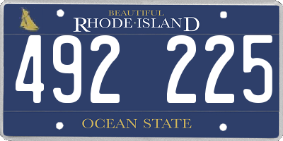 RI license plate 492225