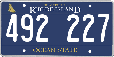 RI license plate 492227