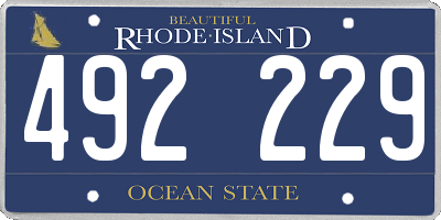 RI license plate 492229