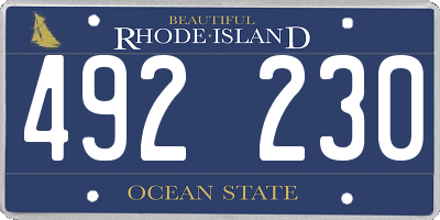 RI license plate 492230