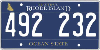RI license plate 492232