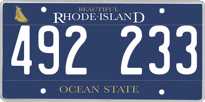 RI license plate 492233